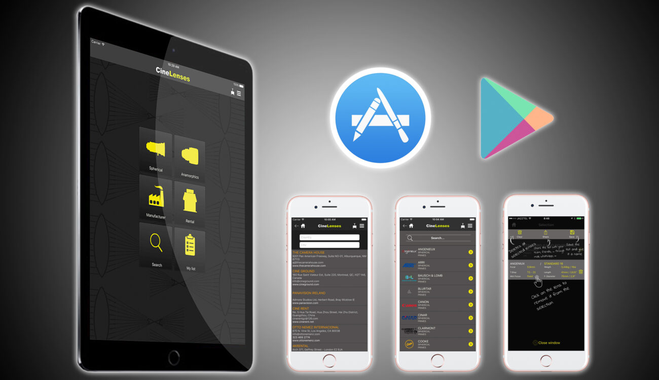 Need a Lens? This CineLenses App Lists 2,000 Lenses and 500 Rental Houses