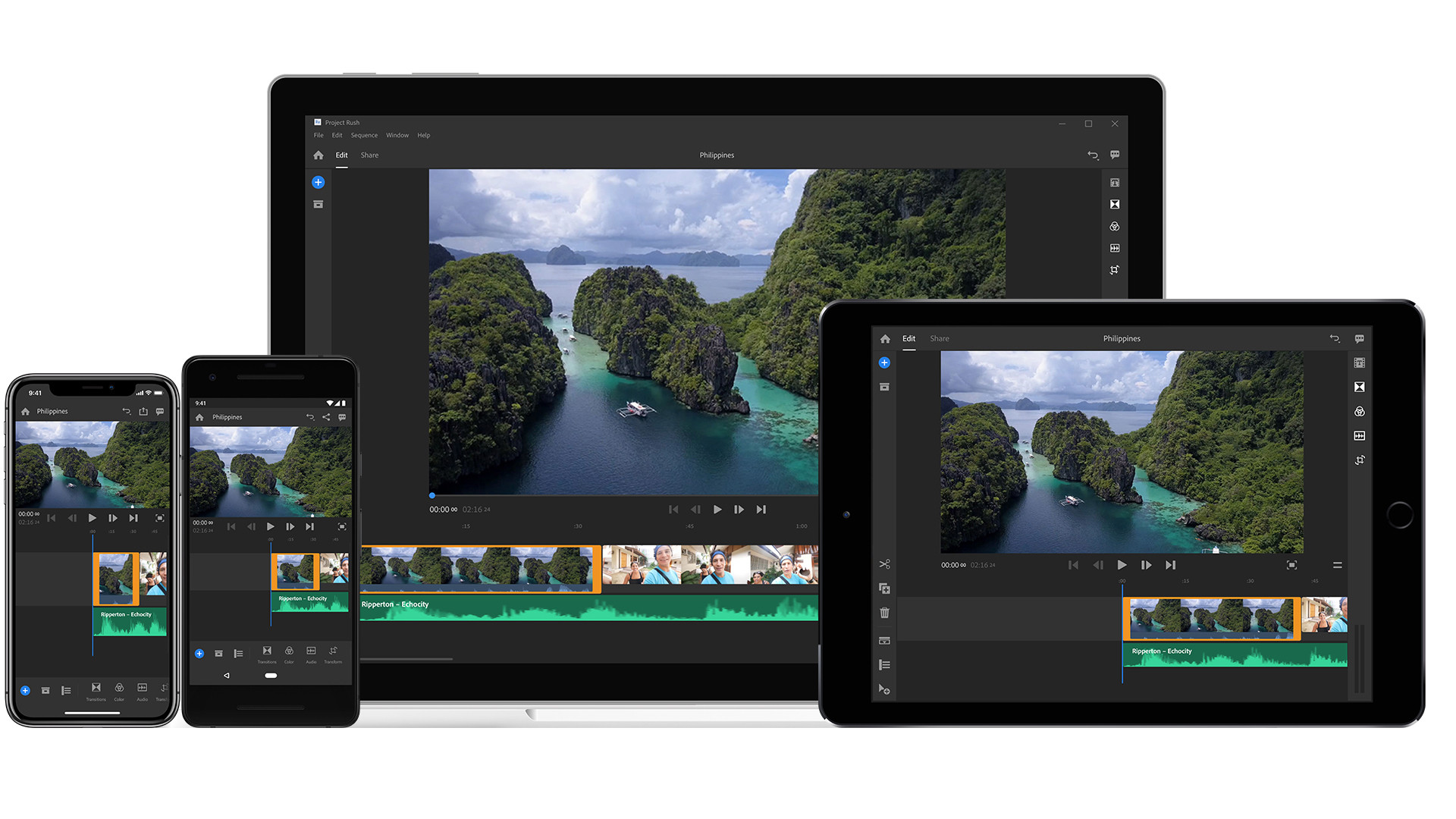 Adobe Project Rush - モバイル端末で撮影から編集、配信まで