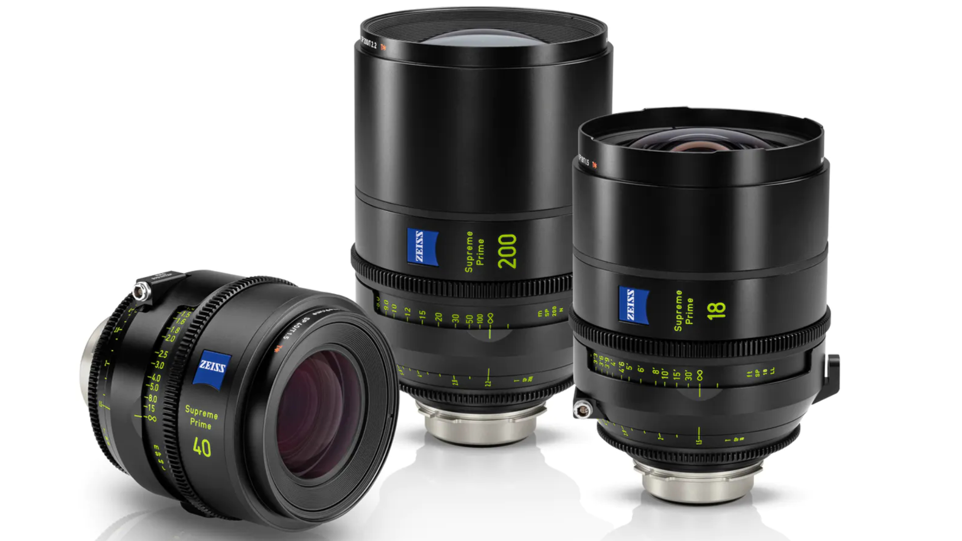 ツァイス（ZEISS）が Supreme Prime18mm T1.5、40mm T1.5、 200mm T2.2を発表