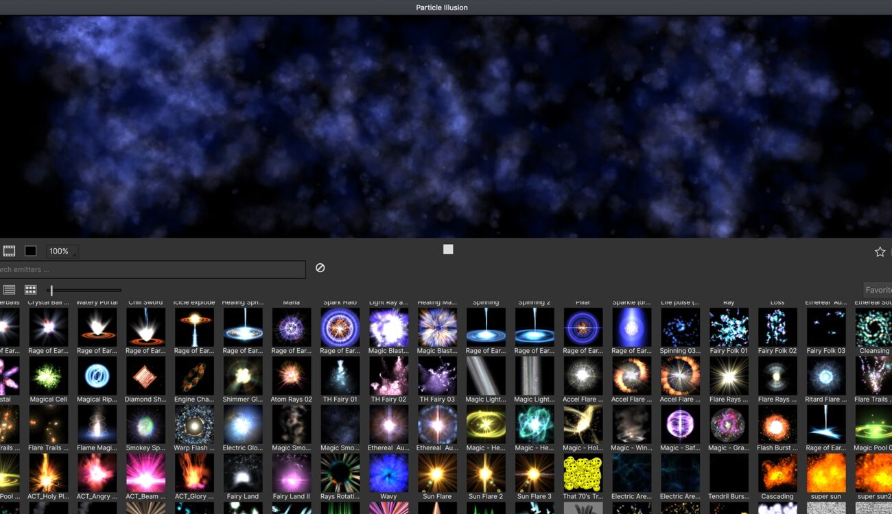 Particle Illusion de Boris FX - Aplicación independiente y gratuita para Gráficos en Movimiento y VFX