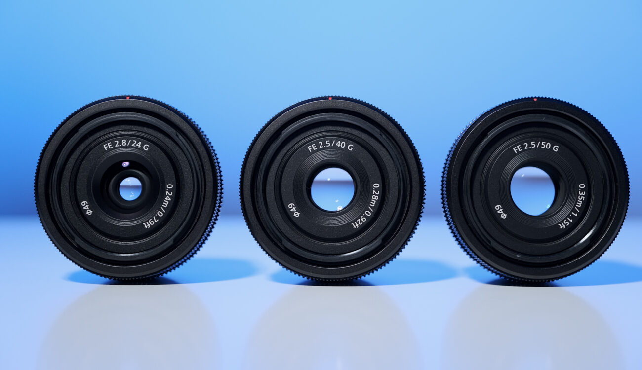 ソニーが24mm F2.8 G、40mm F2.5 G、50mm F2.5 Gレンズを発表