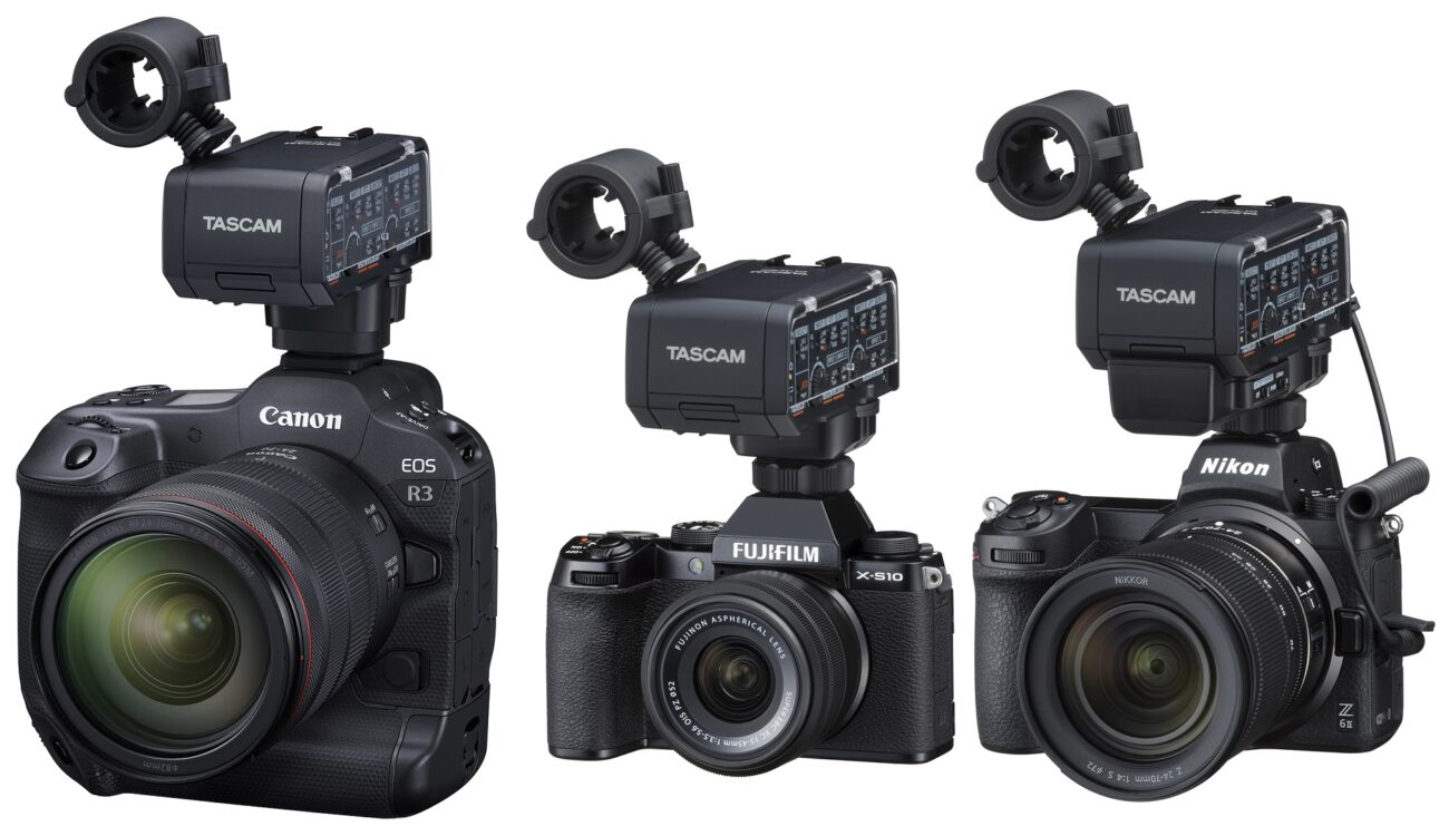 TASCAM CA-XLR2d Audio XLR Adapter for Canon, FUJIFILM, and Nikon - Development Announced