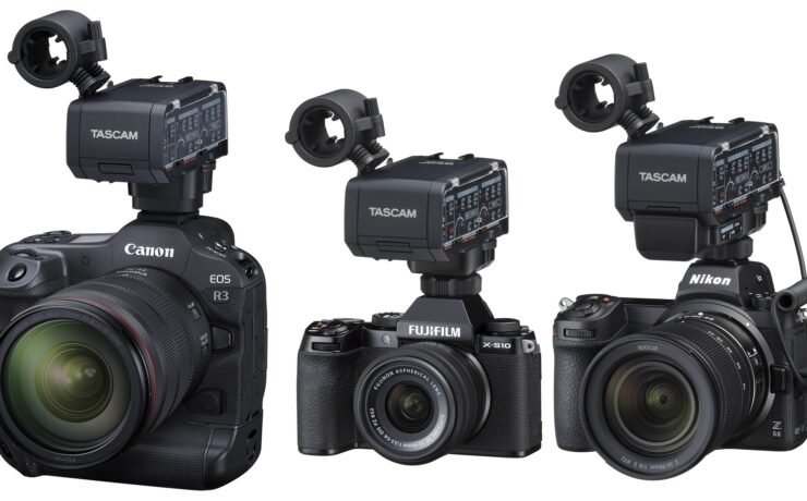 TASCAM CA-XLR2d Audio XLR Adapter for Canon, FUJIFILM, and Nikon - Development Announced