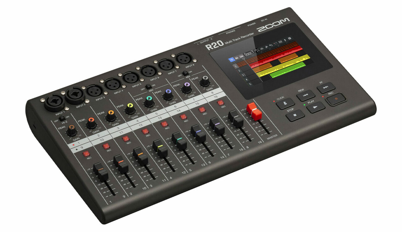 ZoomがR20 ポータブルマルチトラックオーディオレコーダー/ミキサーを発表