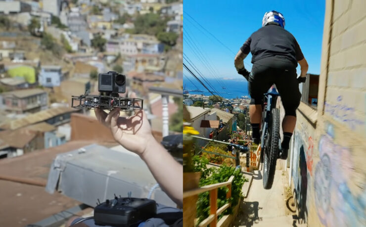FPV Drone Chases Downhill Racer – Insane Footage from Red Bull Race in Chile