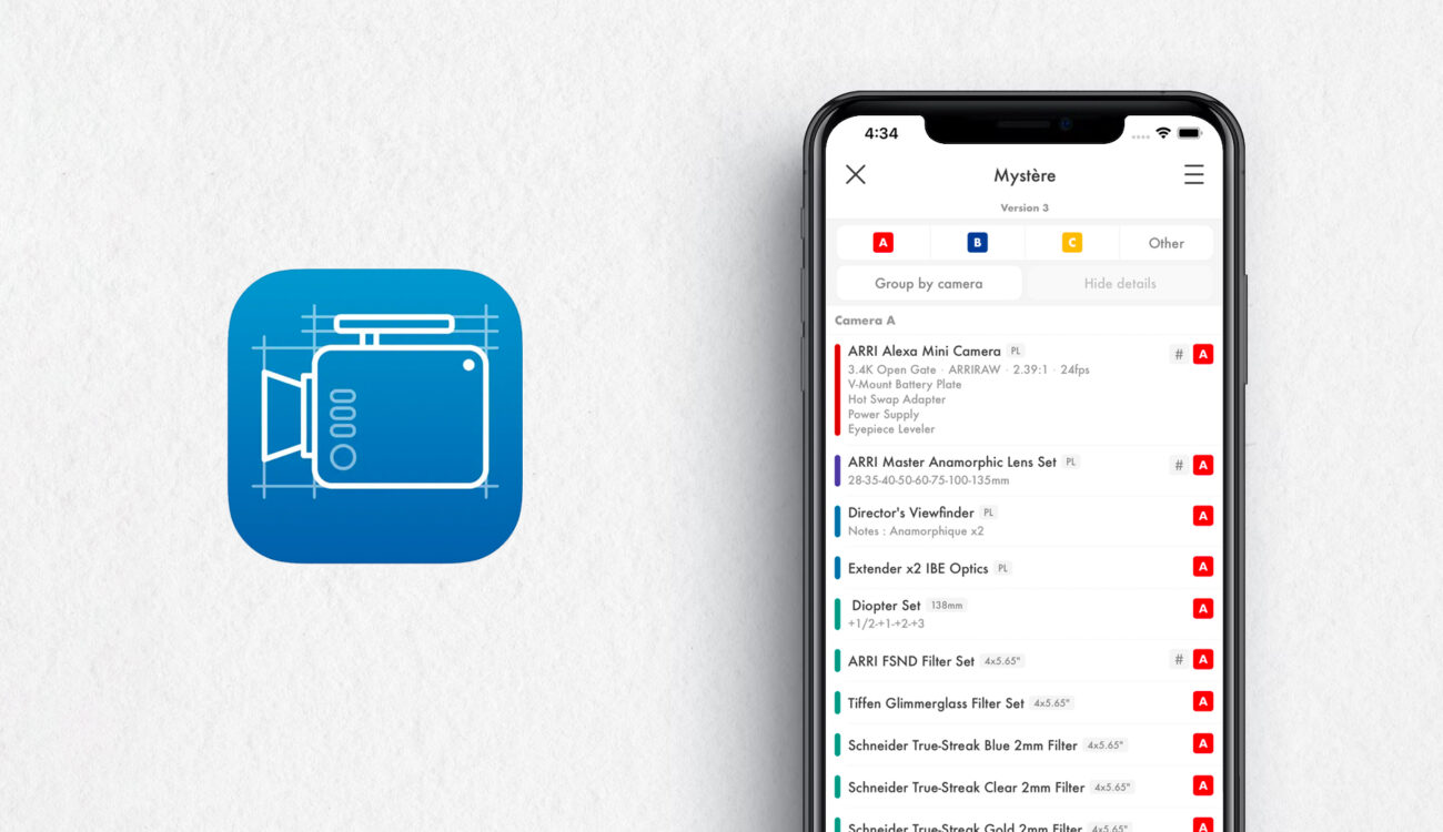 カメラアシスタント向けアプリ「Camlist」は、「Cinelist」に変更